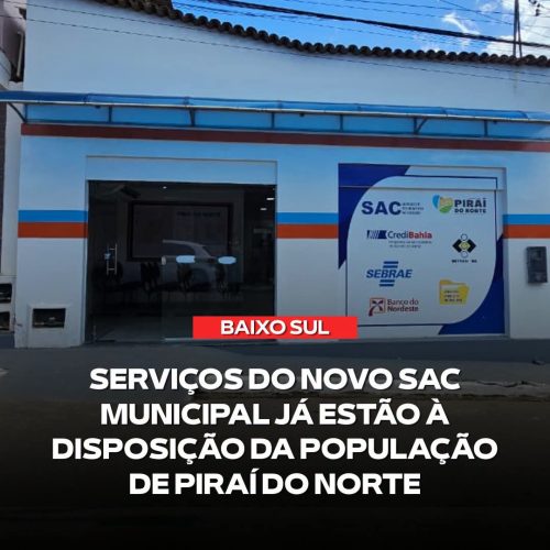 PIRAÍ DO NORTE: SAQUE MUNICIPAL É INSTALADO NA CIDADE