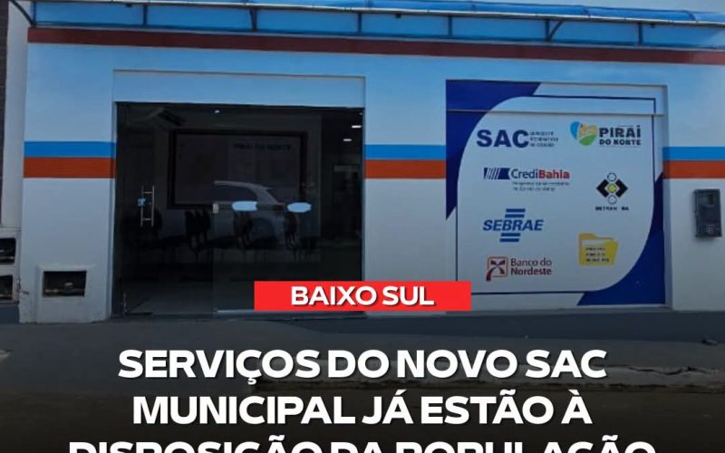 PIRAÍ DO NORTE: SAQUE MUNICIPAL É INSTALADO NA CIDADE
