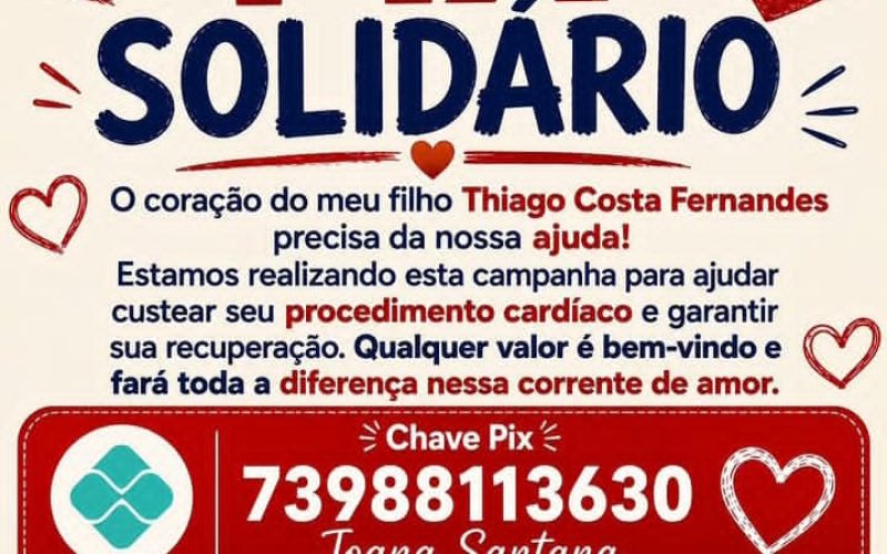 FAÇA UM PIX SOLIDÁRIO PRA O NOSSO AMIGO THIAGO FERNANDES