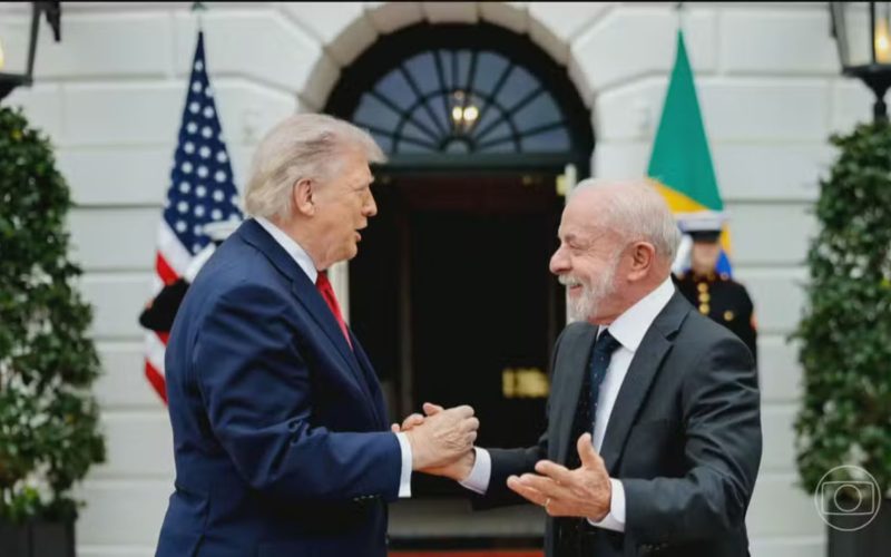 Na Casa Branca, Lula e Donald Trump discutem terras raras, crime organizado e comércio — Foto: Jornal Nacional/ Reprodução