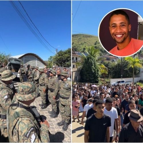 Multidão se despede do soldado Ronan Paixão durante sepultamento em Itagi